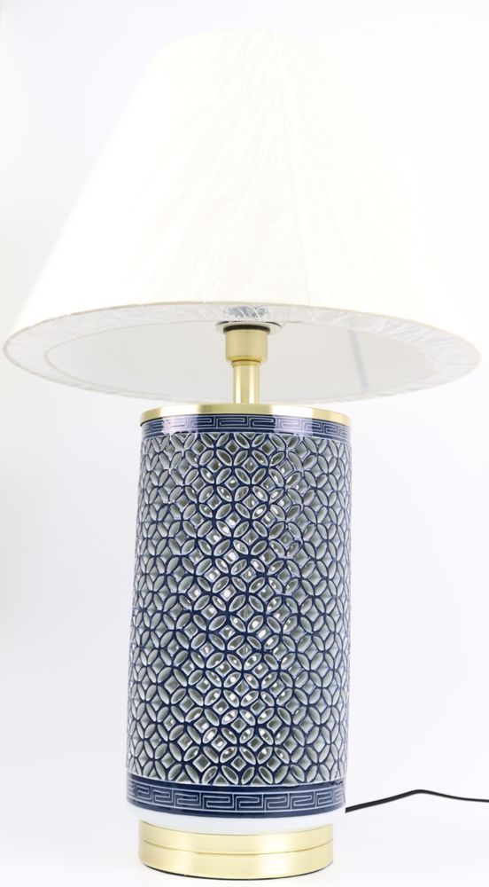 Table lamps - Blue and White Ware Openwork Vase Lamp - SEOUL COLLECT