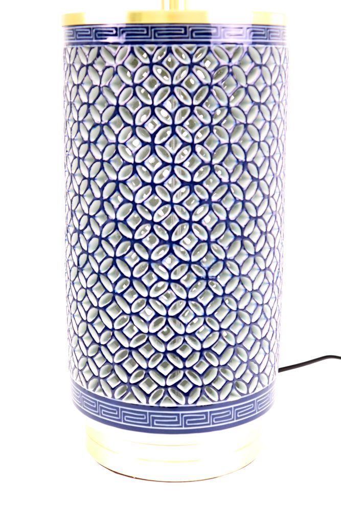 Table lamps - Blue and White Ware Openwork Vase Lamp - SEOUL COLLECT