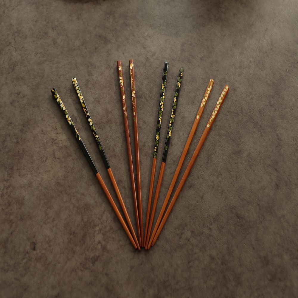 Tea and coffee accessories - Lacquered Chopsticks with Flower Paintings - SEOUL COLLECT