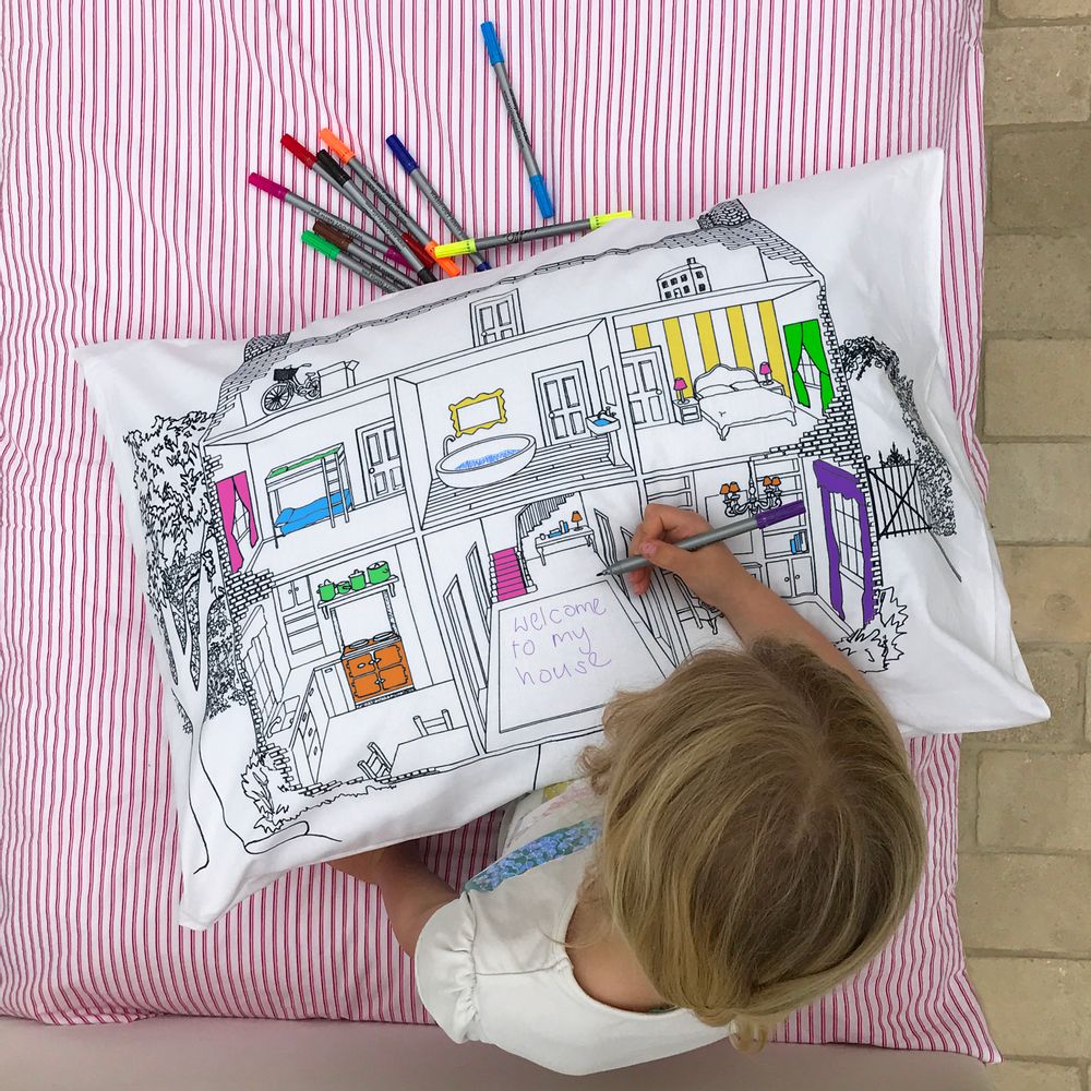 Linge de lit enfant - taie d'oreiller jeune décorateur - EATSLEEPDOODLE
