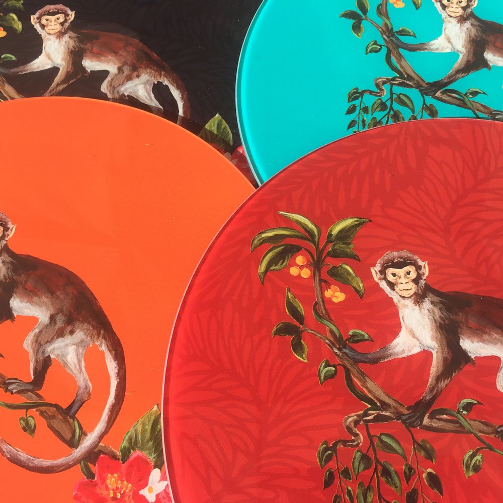 Dessous de plat - Supports en verre recyclé Singe - ZOOH