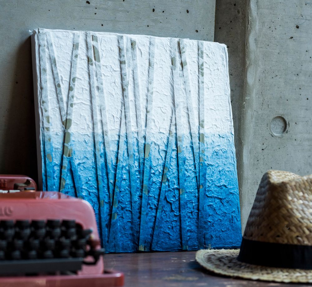 Decorative objects - INDIGO Handmade Washi Art Panels - AWAGAMI