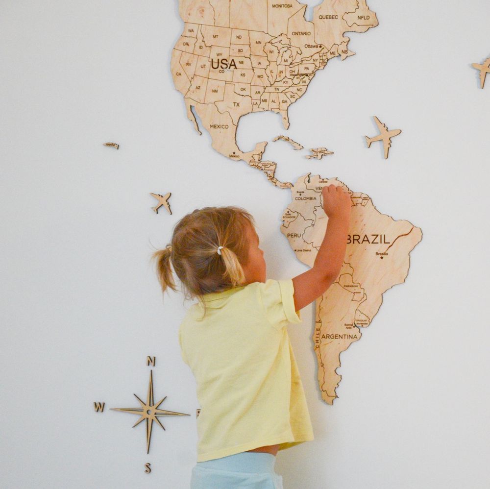 Other wall decoration - Wood Map of the World Map Wall Decor, handmade - ENJOYTHEWOOD