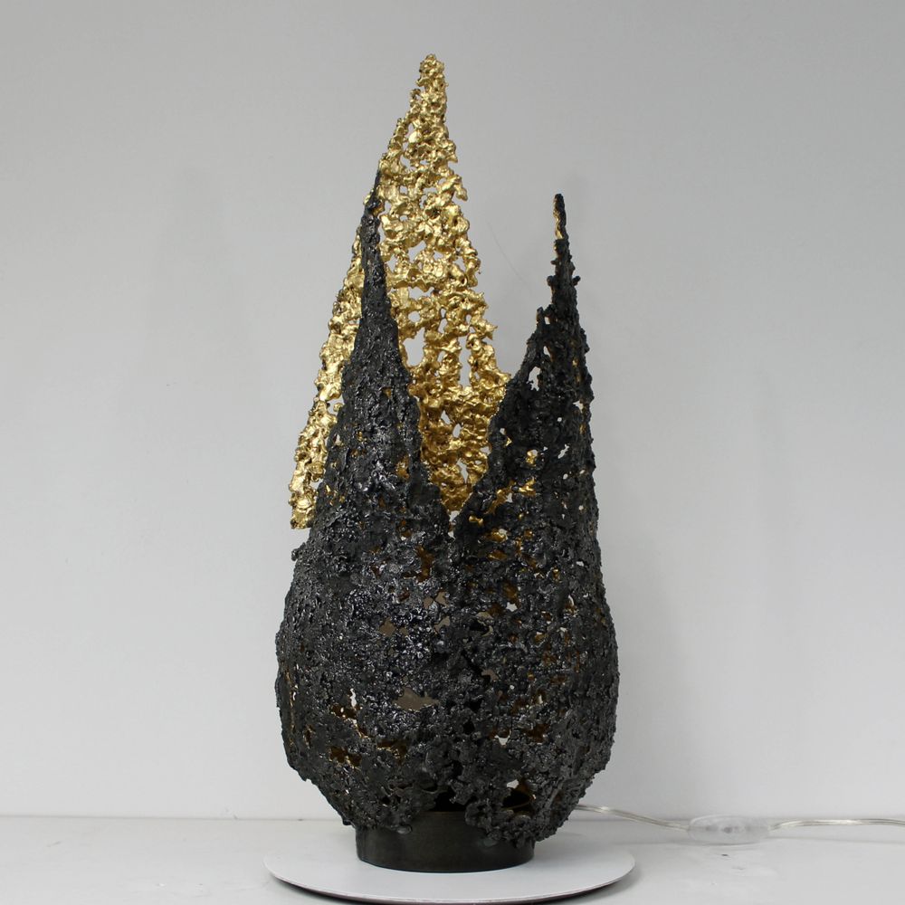 Desk lamps - Lamp sculpture Flame - PHILIPPE BUIL SCULPTEUR