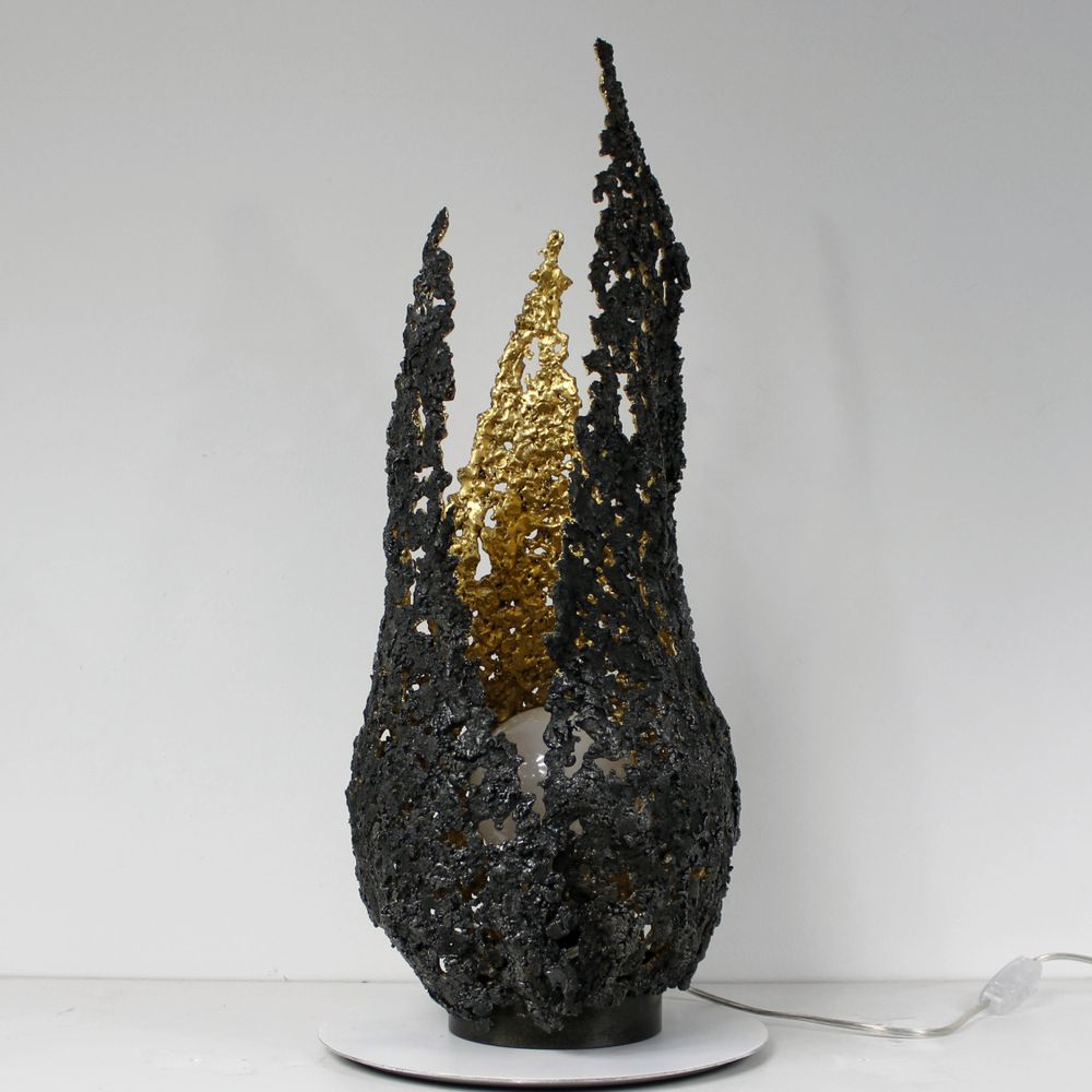 Desk lamps - Lamp sculpture Flame - PHILIPPE BUIL SCULPTEUR