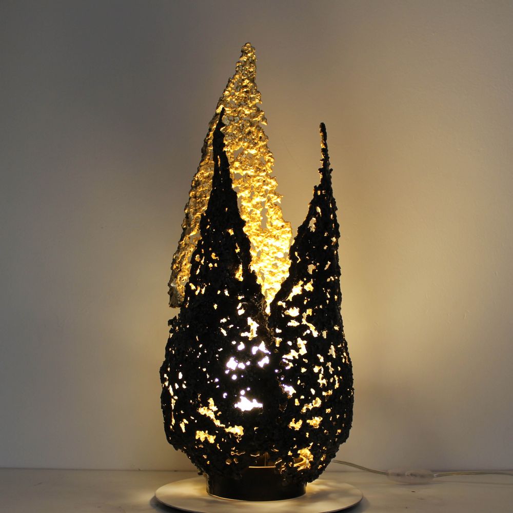 Desk lamps - Lamp sculpture Flame - PHILIPPE BUIL SCULPTEUR