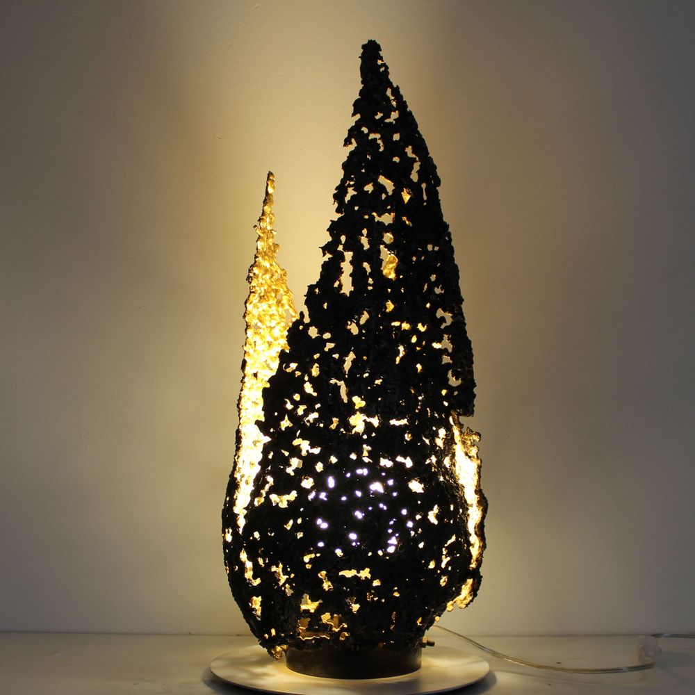 Desk lamps - Lamp sculpture Flame - PHILIPPE BUIL SCULPTEUR
