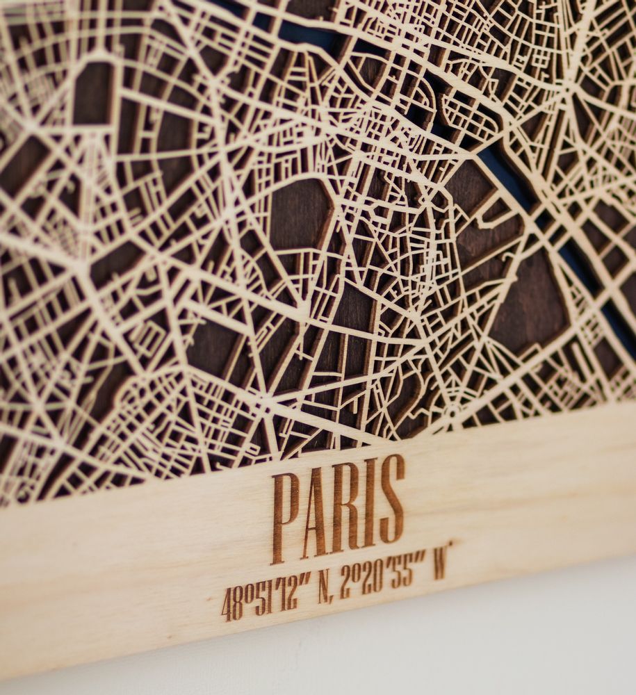 Other wall decoration - Wood City Map, Handmade - ENJOY THE WOOD