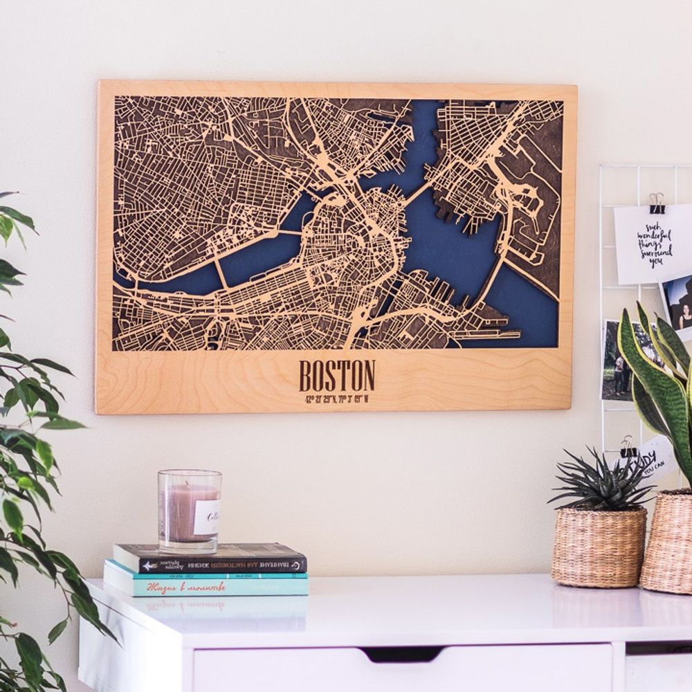 Other wall decoration - Wood City Map, Handmade - ENJOY THE WOOD