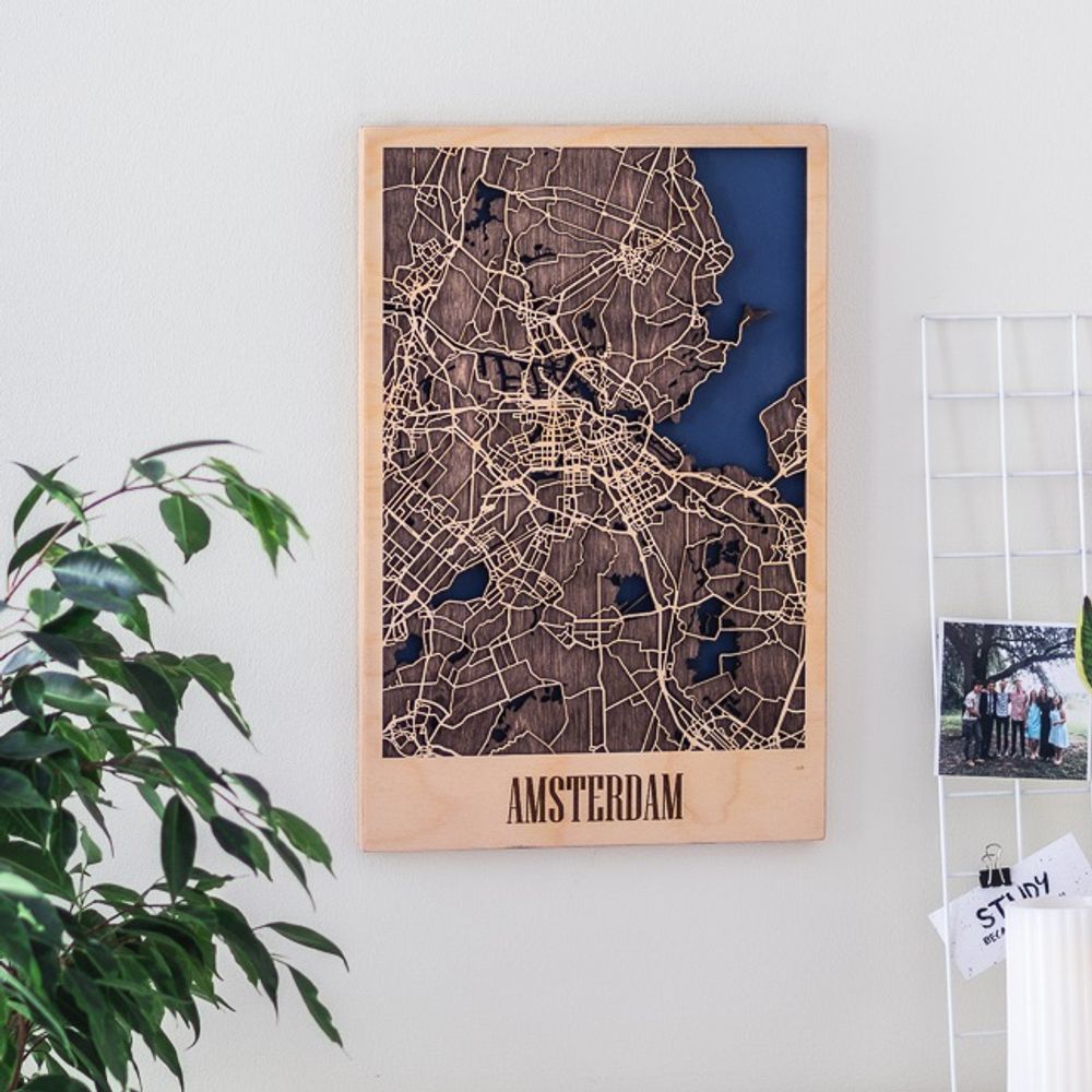Other wall decoration - Wood City Map, Handmade - ENJOY THE WOOD