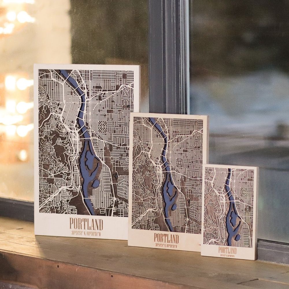 Other wall decoration - Wood City Map, Handmade - ENJOY THE WOOD