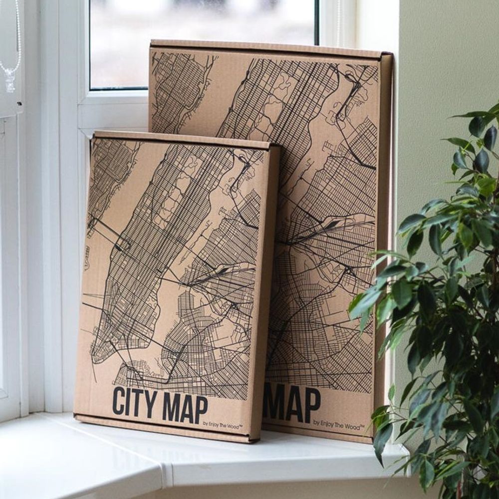 Other wall decoration - Wood City Map, Handmade - ENJOY THE WOOD