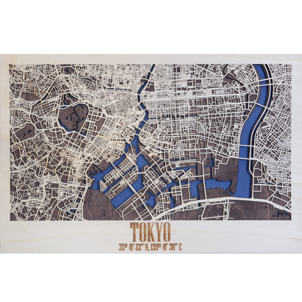 Other wall decoration - Wood City Map, Handmade - ENJOY THE WOOD