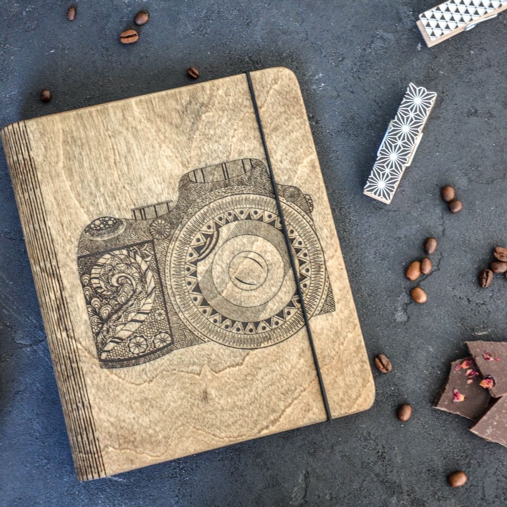 Other office supplies - Wood Cover Notebook / Journal / Cookbook / Photo Album - ENJOYTHEWOOD