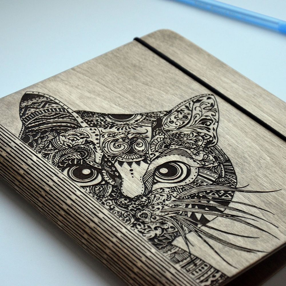 Other office supplies - Wood Cover Notebook / Journal / Cookbook / Photo Album - ENJOYTHEWOOD