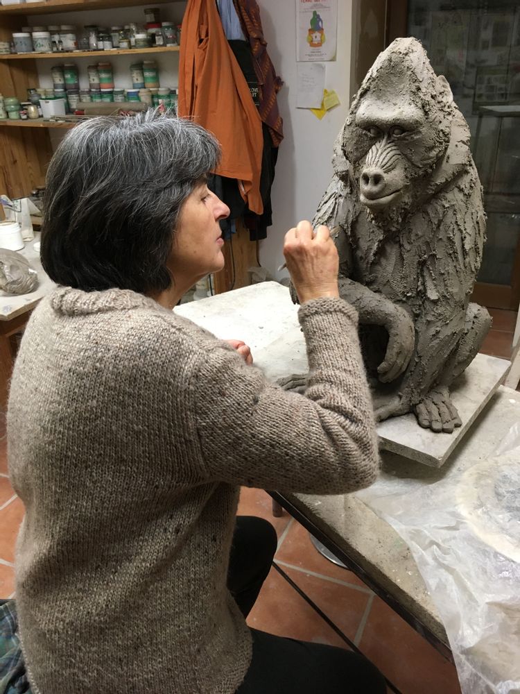 Sculptures, statuettes et miniatures - Sculpture MANDRILLE - NICOLE DORAY S