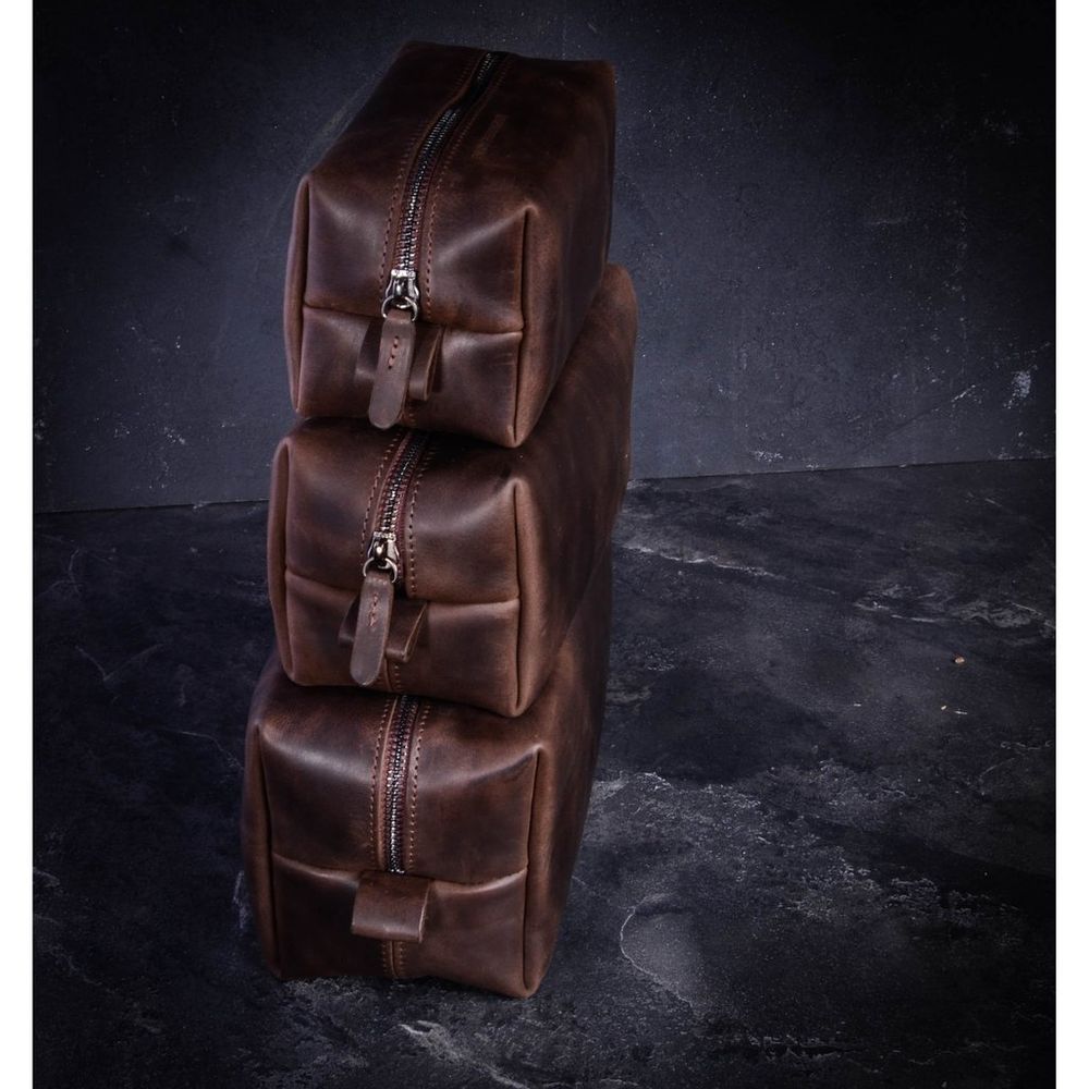 Petite maroquinerie - Trousse de toilette en cuir, fait main - ENJOYTHELEATHER