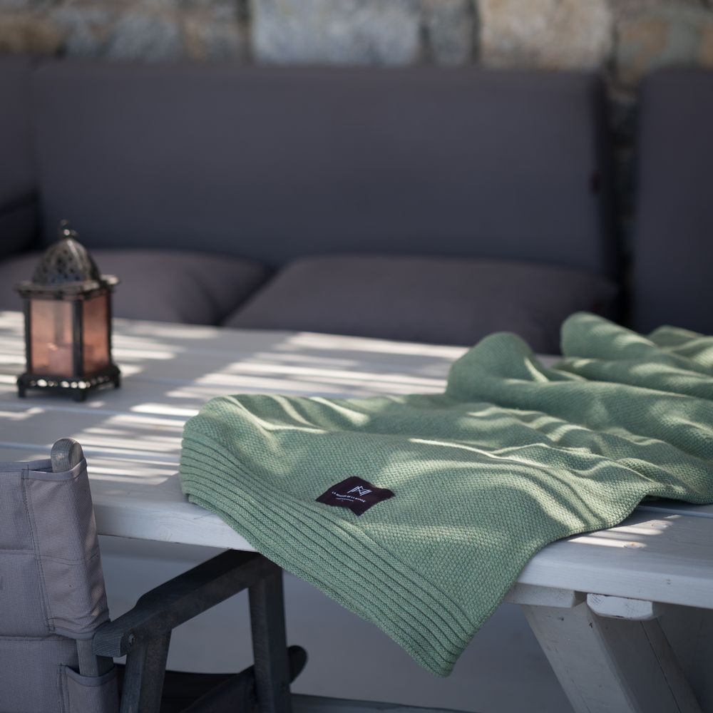 Plaids - PLAID Laine Éco-conçue Emeraude - LA MAISON DE LA MAILLE