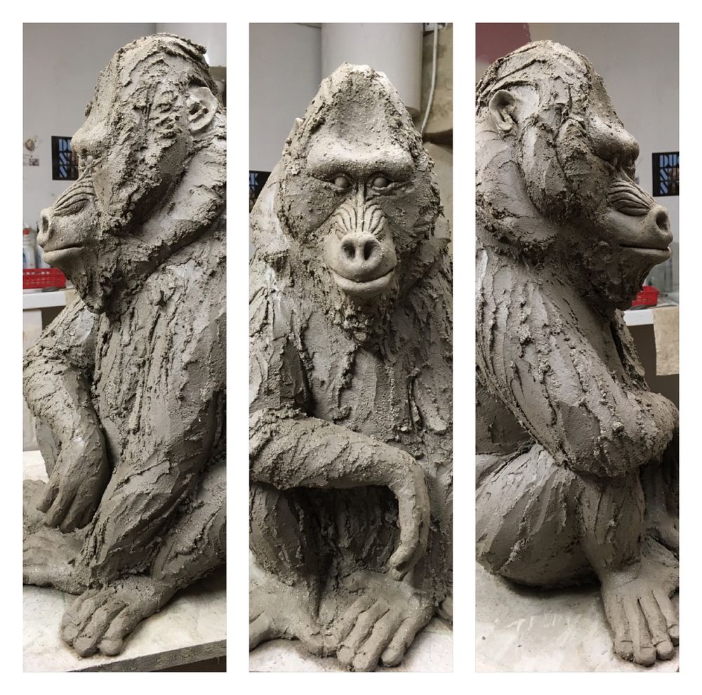 Sculptures, statuettes et miniatures - Sculpture MANDRILLE - NICOLE DORAY S