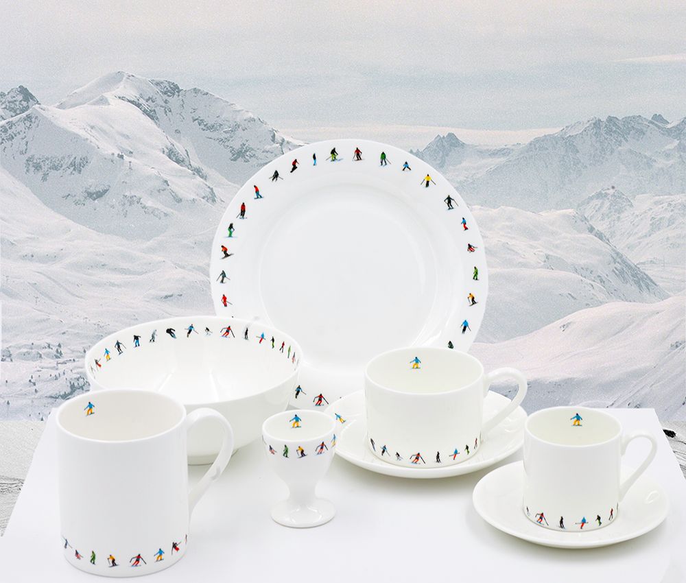 Assiettes au quotidien - ENSEMBLE PETIT DÉJEUNER CHAÎNE DE SKI POUDRE-HOUND - POWDERHOUND