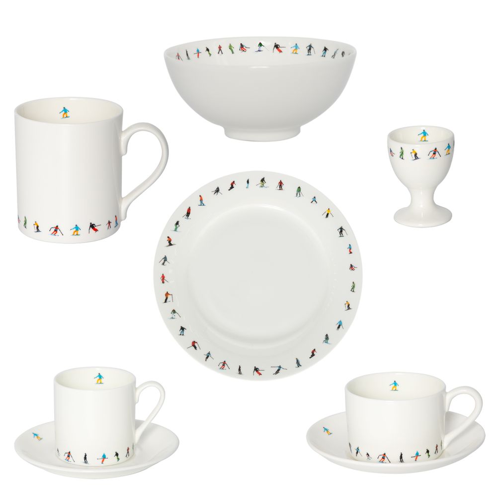 Assiettes au quotidien - ENSEMBLE PETIT DÉJEUNER CHAÎNE DE SKI POUDRE-HOUND - POWDERHOUND