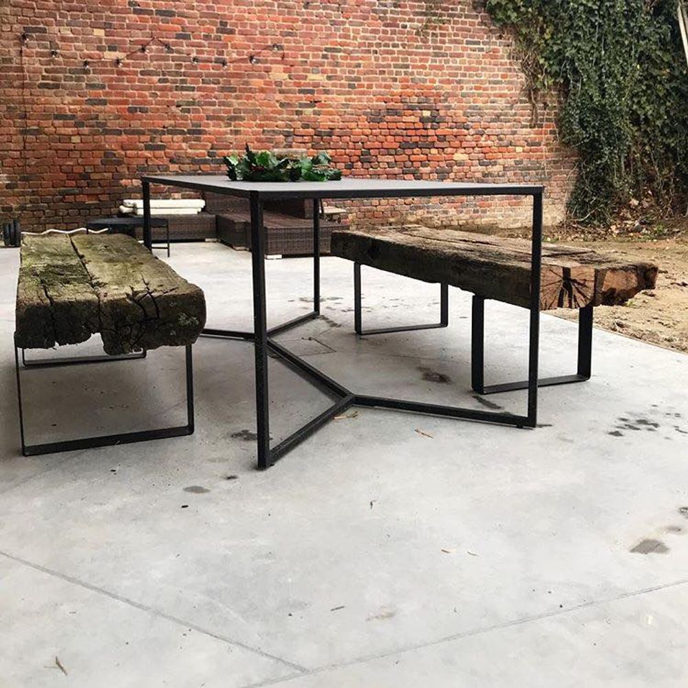 Bancs - Pied fer plat fin sur mesure pour banc, table basse - LA FABRIQUE DES PIEDS