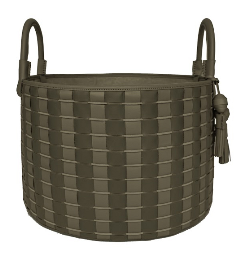 Objets de décoration - Panier Paraty en cuir tressé degradé - ELISA ATHENIENSE HOME