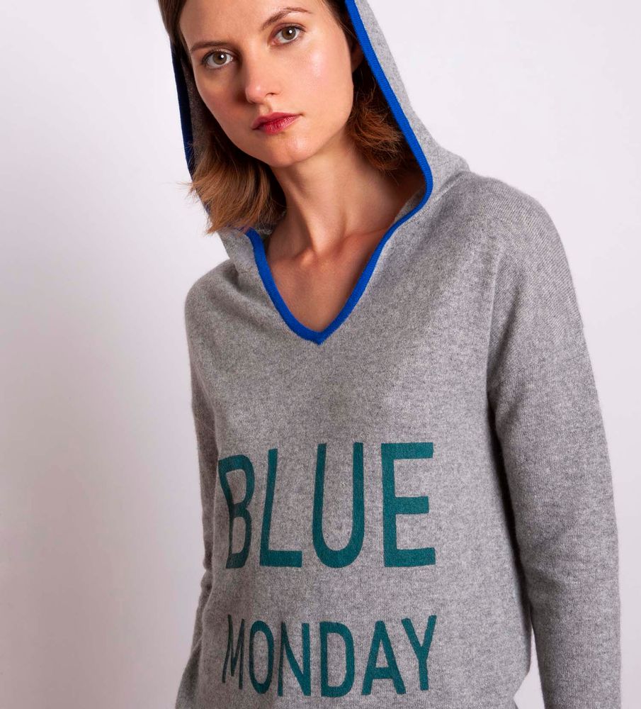 Prêt-à-porter - Hoody BLUE MONDAY ! - MADLUV CASHMERE GOES POP