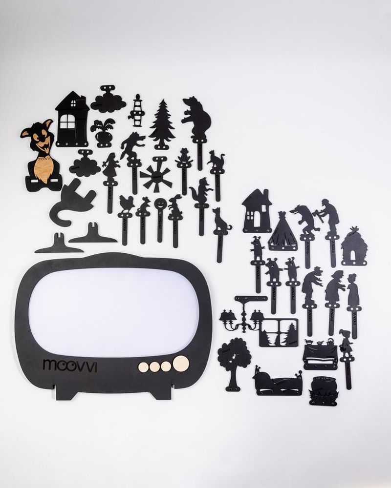 Children's games - MOOVVI Wooden Shadow Theatre, handmade - ENJOYTHEWOOD