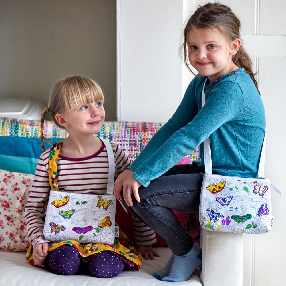 Children's bags and backpacks - colour-in butterfly crossbody bag - EATSLEEPDOODLE