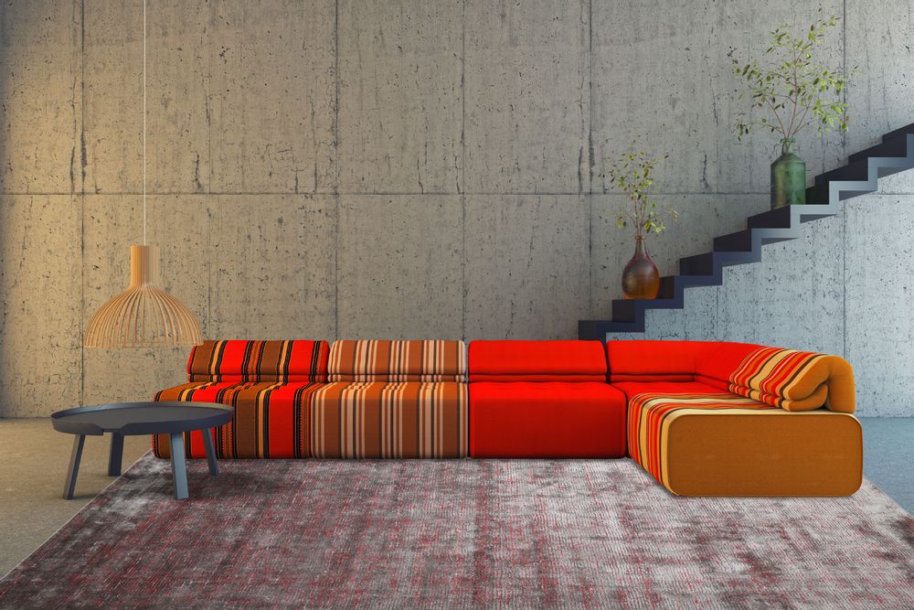 Rugs - CARPET INFINI GRIS-ROUGE - PASSION DU TAPIS