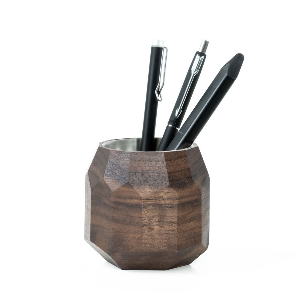 Decorative objects - Walnut geometric pot - OAKYWOOD