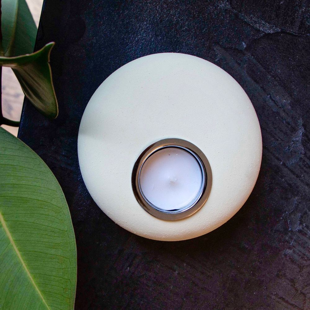 Other office supplies - Candle Holder, Pebble Shape - Black stone - ANOQ