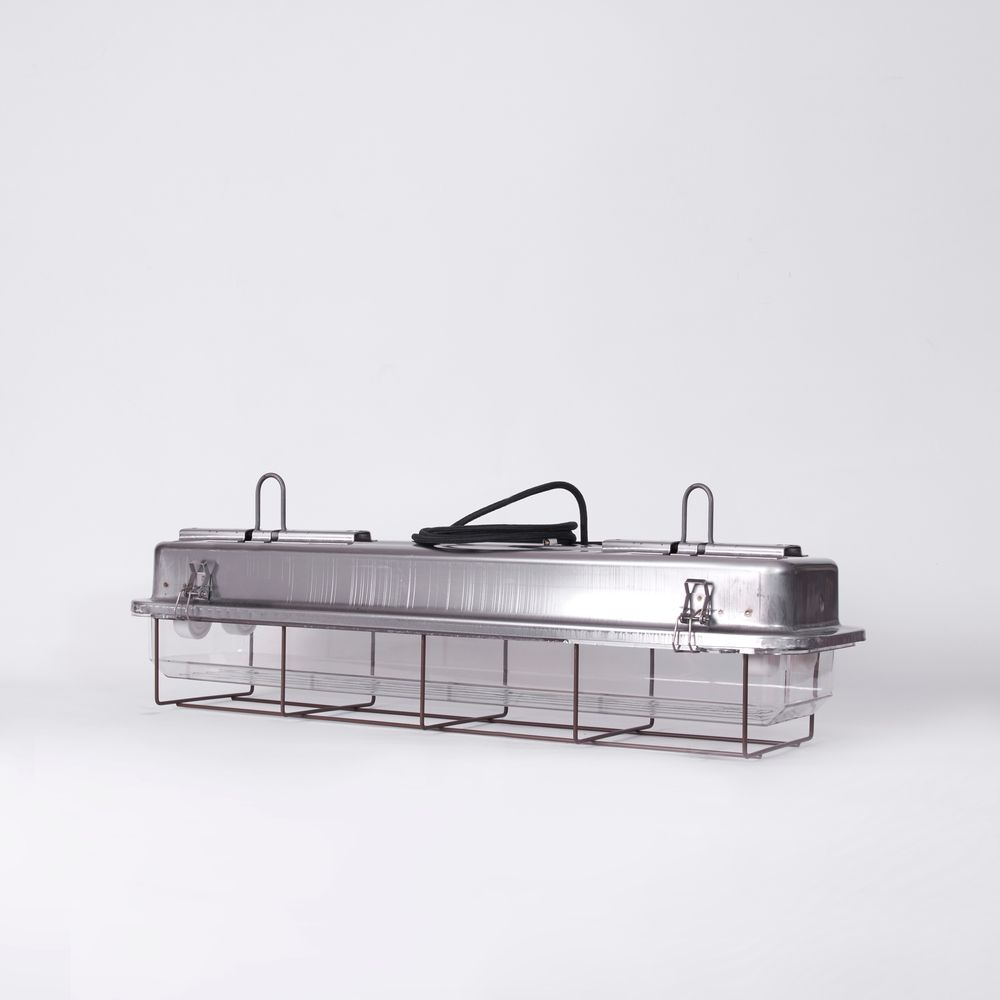 Hanging lights - Caged Industrial Strip Light - 4ft Matte Black - NOOK LONDON