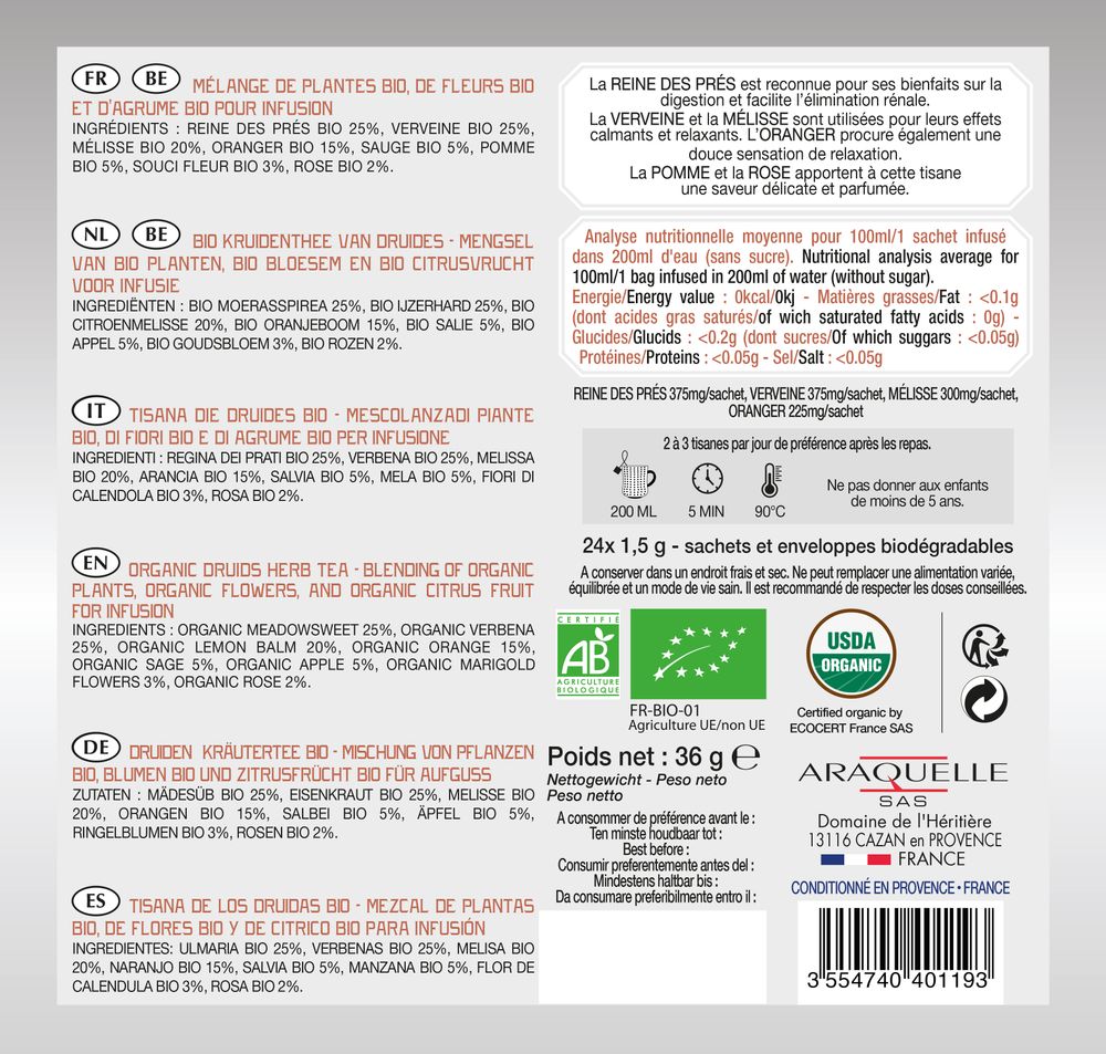 Coffee and tea - Organic Druids Herbal Tea - PROVENCE D ANTAN