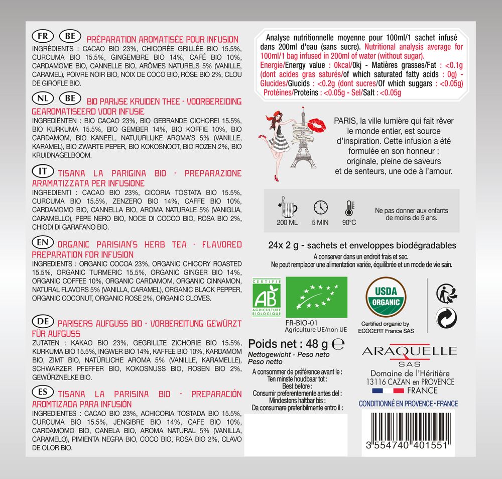 Café et thé - La Tisane de la Parisienne Biologique  - PROVENCE D ANTAN