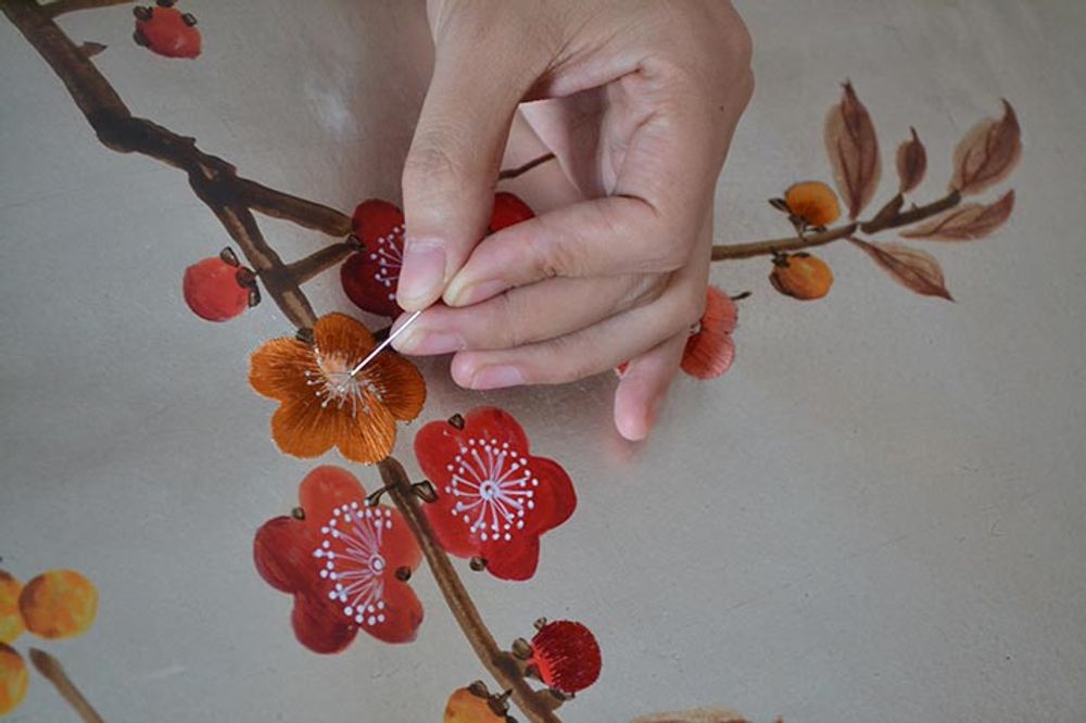 Papiers peints - peints à la main et brodés de papier peint - BRODERIE ART WALLPAPER