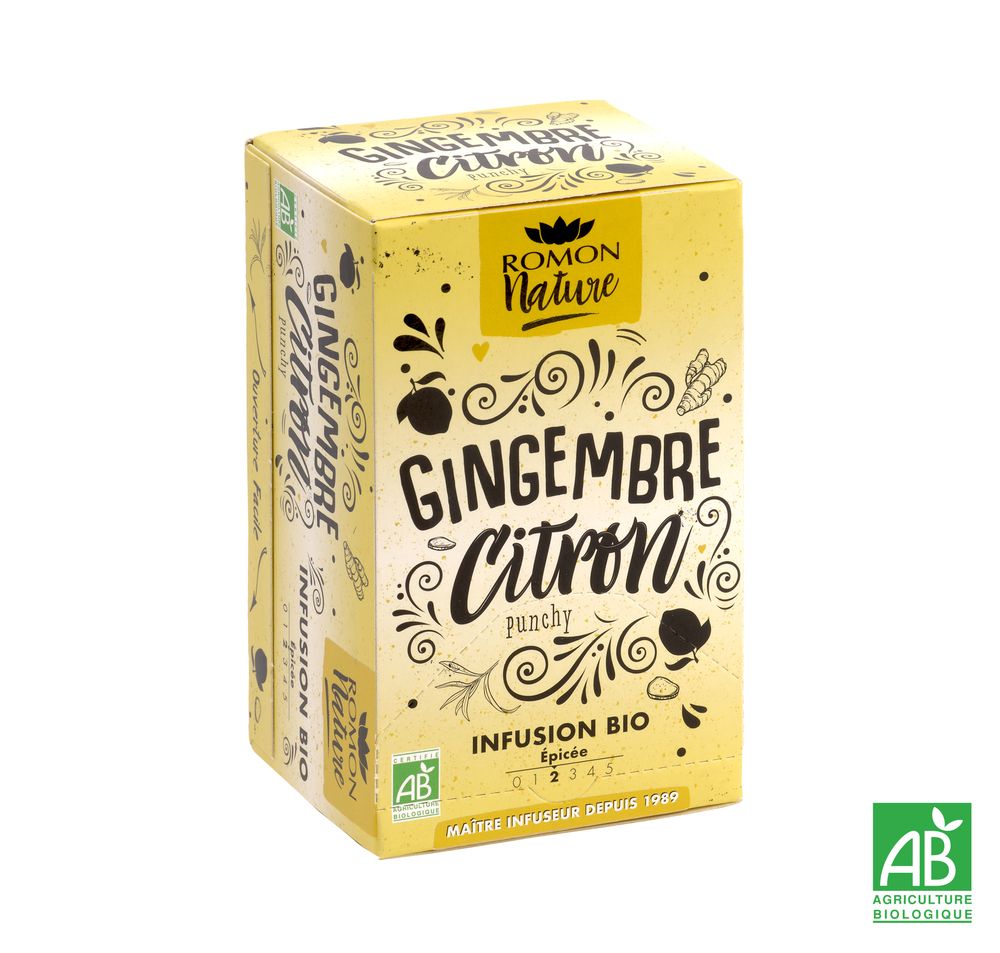 Coffee and tea - Infusion Gingembres Citron Bio - ROMON NATURE
