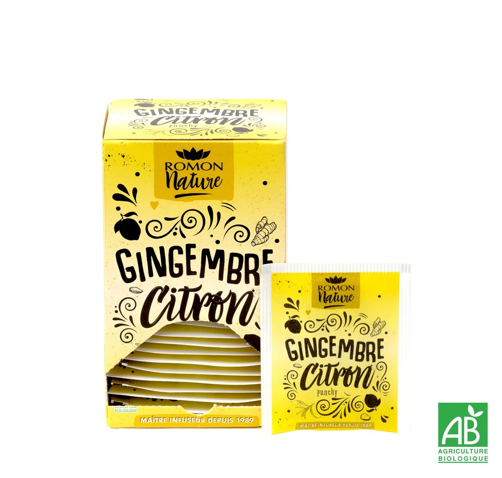 Coffee and tea - Infusion Gingembres Citron Bio - ROMON NATURE
