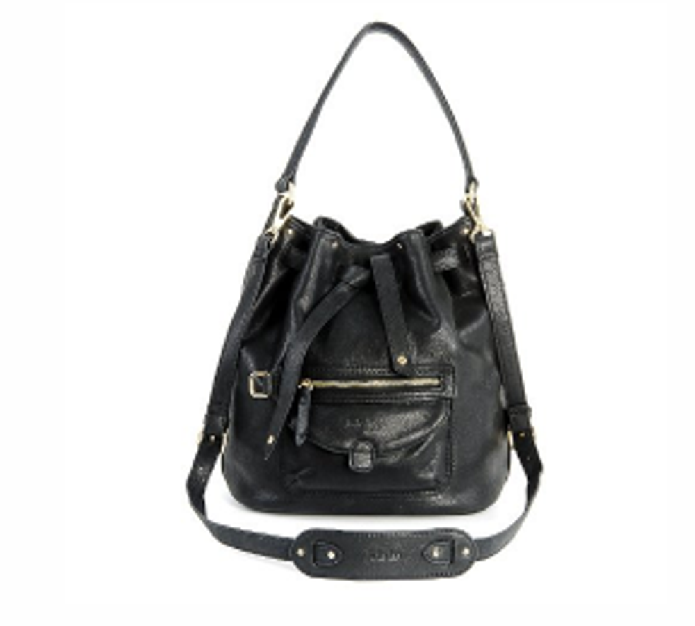 Sacs et cabas - Sac seau en cuir porté épaule ou bandoulière NEYLA en cuir noir argent - KATE LEE