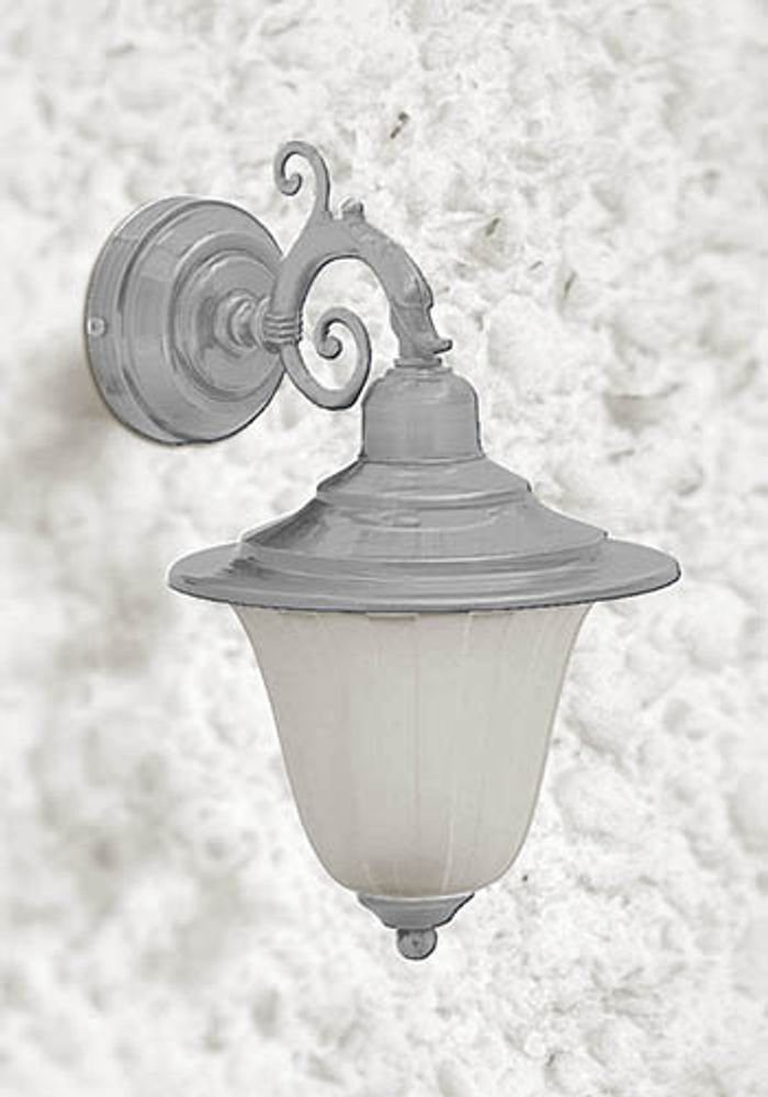 Outdoor wall lamps - Brass Dolphin arm wall light applique with frosted glass 307 - ANDROMEDA LIGHTING