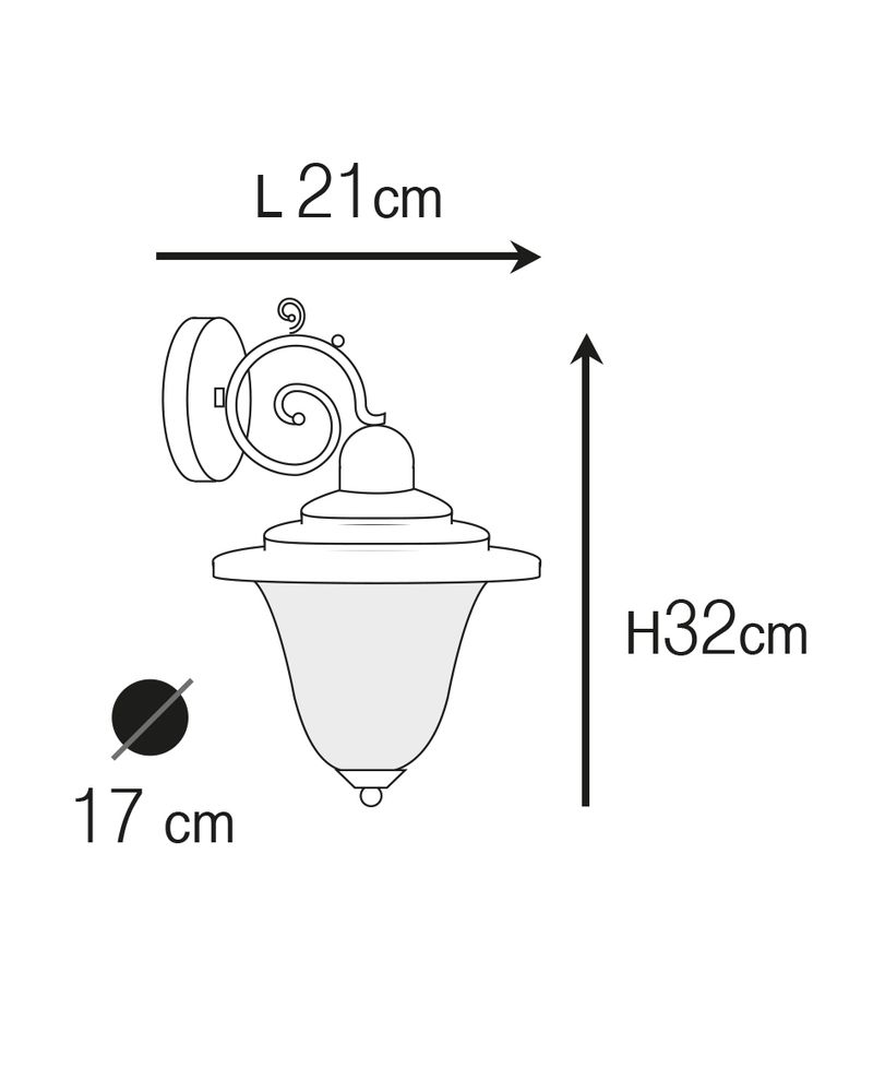 Outdoor wall lamps - Brass Dolphin arm wall light applique with frosted glass 307 - ANDROMEDA LIGHTING