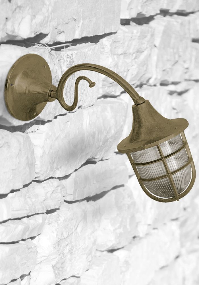 Appliques - Applique murale avec rosace en laiton et bras en laiton et lumière de cloison 96 - ANDROMEDA LIGHTING