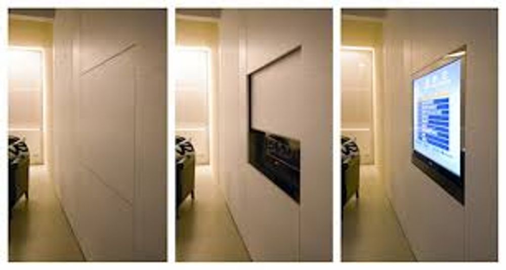 Buffets - MEUBLES TV  MOTORISÉS / LIFT / POUR ÉCRAN DE TRÈS GRANDE DIMENSION  SUR MESURE - ÉLÉGANCE ET TECHNOLOGIE