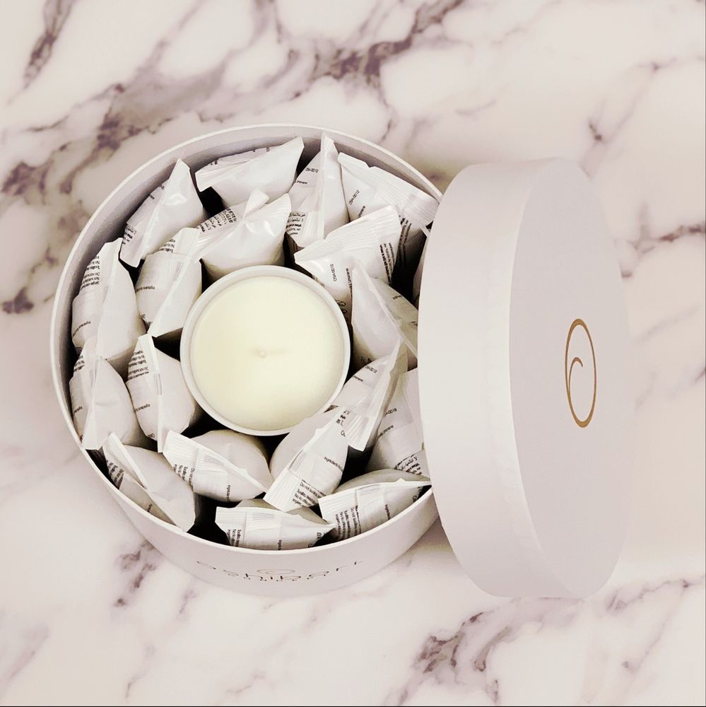 Candles - Boite ronde de 20 Oshibori personnalisables - OSHIBORI CONCEPT