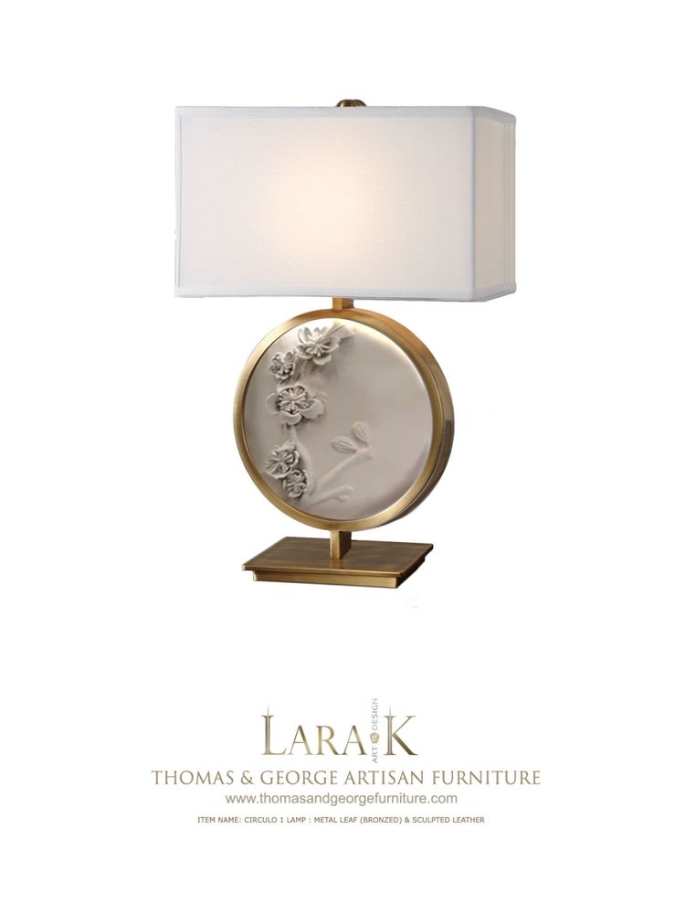 Table lamps - LK Custom Made Lamp with Hand Sculpted Leather - THOMAS & GEORGE ARTISAN FURNITURE
