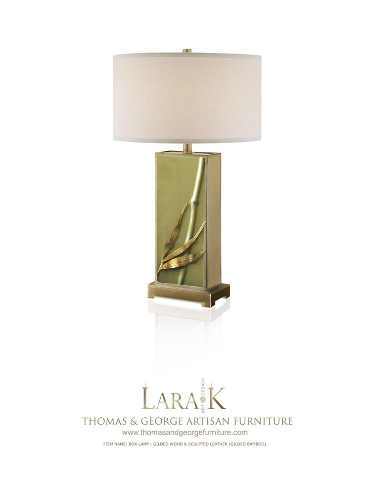 Table lamps - LK Custom Made Lamp with Hand Sculpted Leather - THOMAS & GEORGE ARTISAN FURNITURE