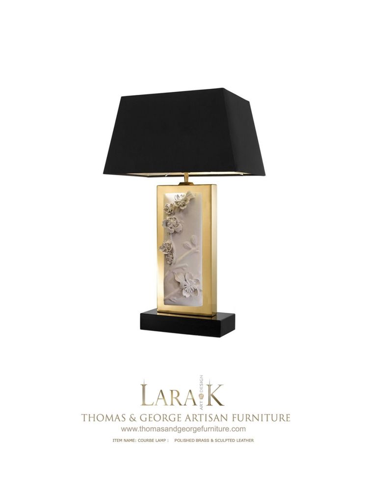 Table lamps - LK Custom Made Lamp with Hand Sculpted Leather - THOMAS & GEORGE ARTISAN FURNITURE