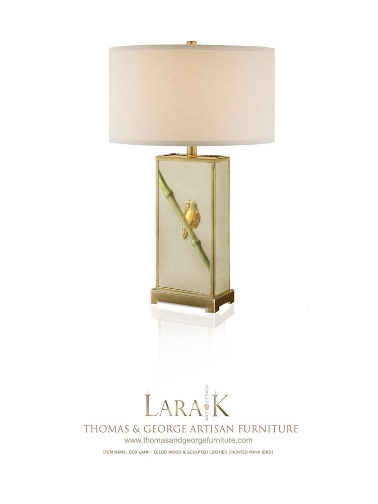 Table lamps - LK Custom Made Lamp with Hand Sculpted Leather - THOMAS & GEORGE ARTISAN FURNITURE