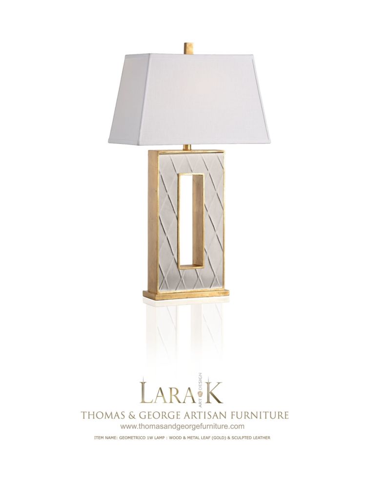 Table lamps - LK Custom Made Lamp with Hand Sculpted Leather - THOMAS & GEORGE ARTISAN FURNITURE
